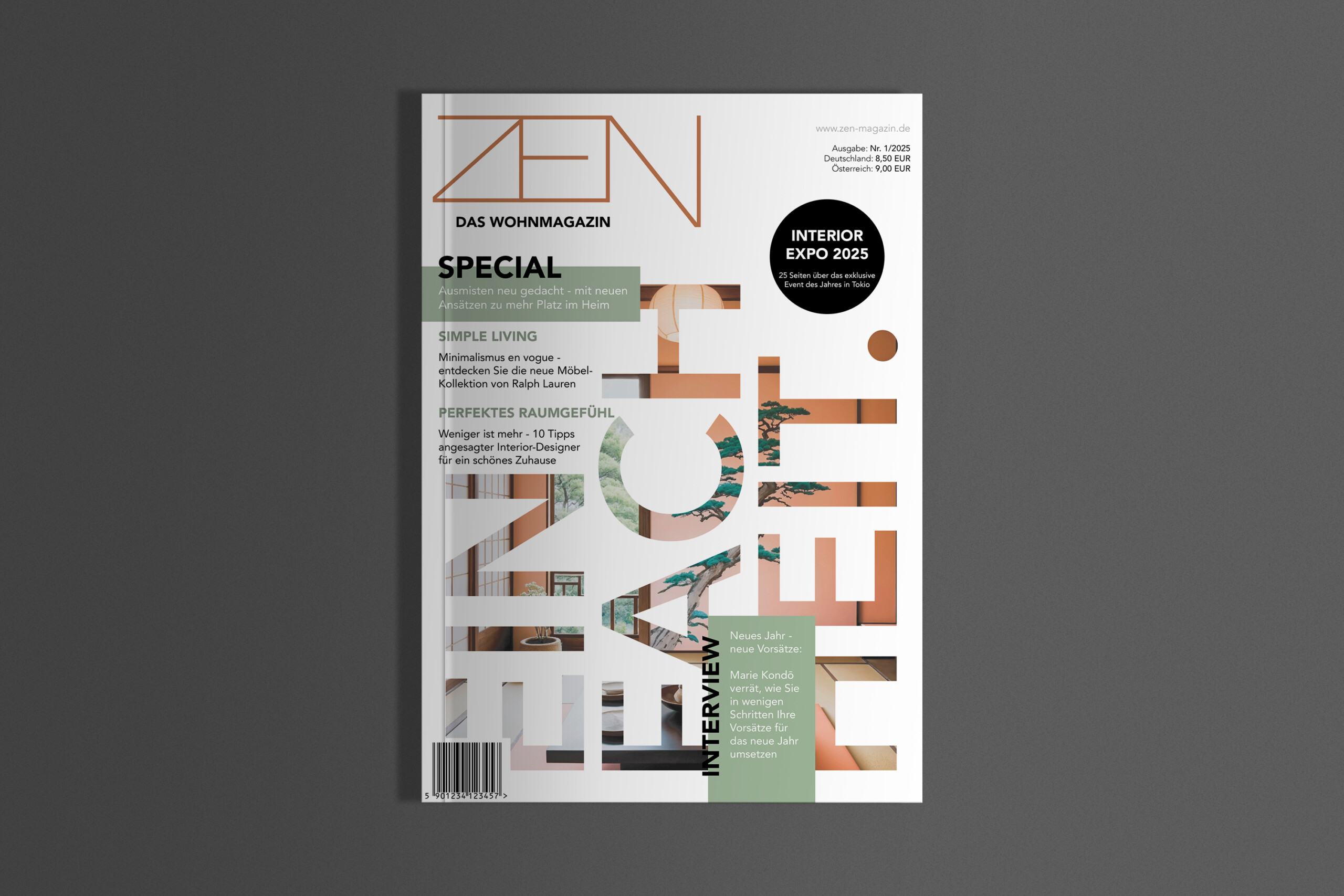 Isolated white magazine over black surface